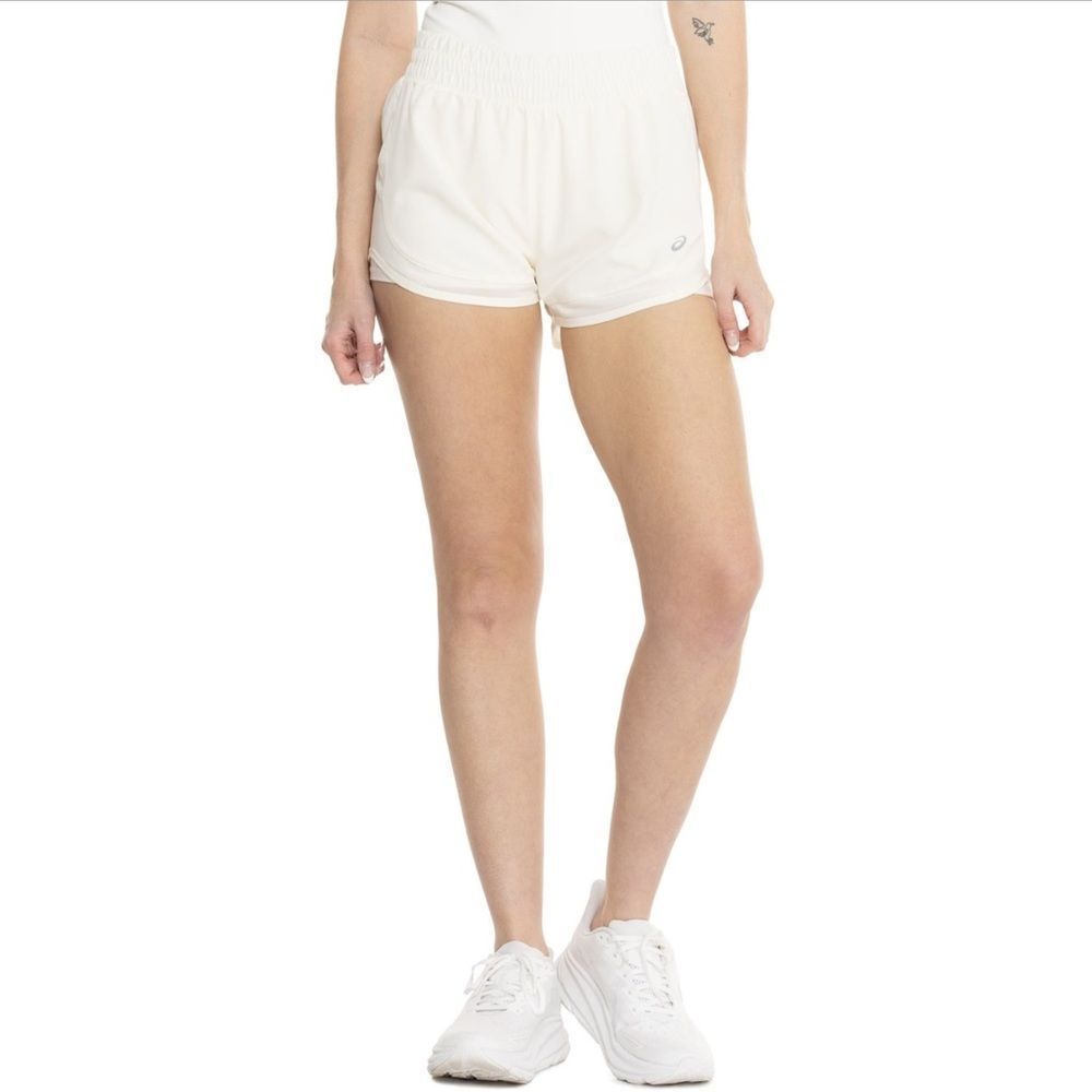 ASICS L-XL Soft Snow White 2-in-1 Running Athletic Shorts with a Built-In Liner